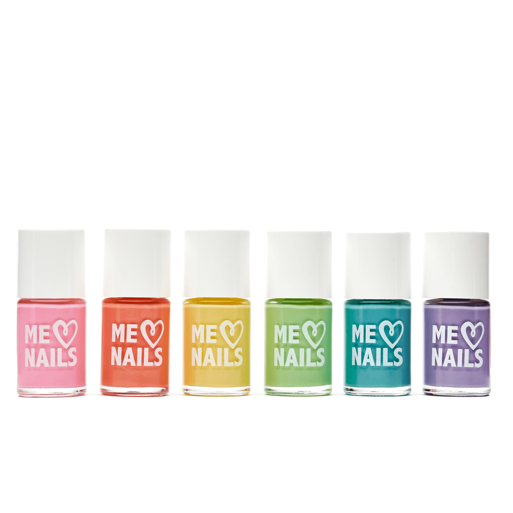 Salon quality nail polish set featuring all the colors of the rainbow.