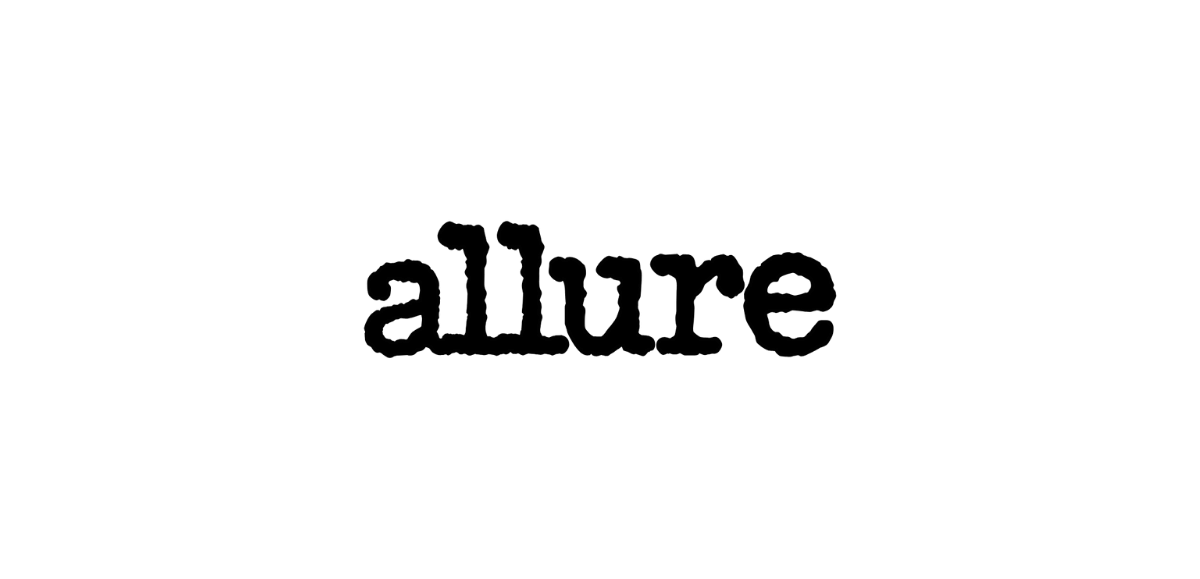 Allure's, American women's magazine focused on beauty, logo.