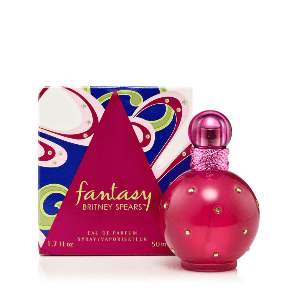 Britney Spear's best-selling perfume Fantasy displayed against a white background to showcase the bottle.