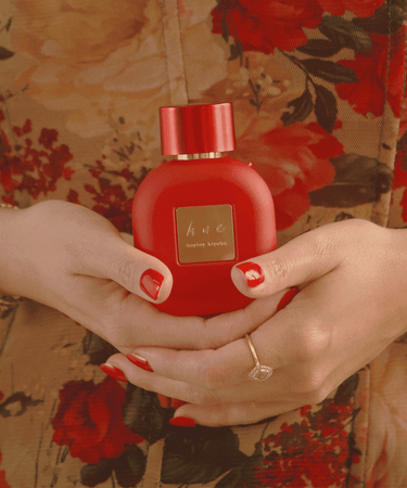 Women holding bottle of best-smelling celebrity perfume.
